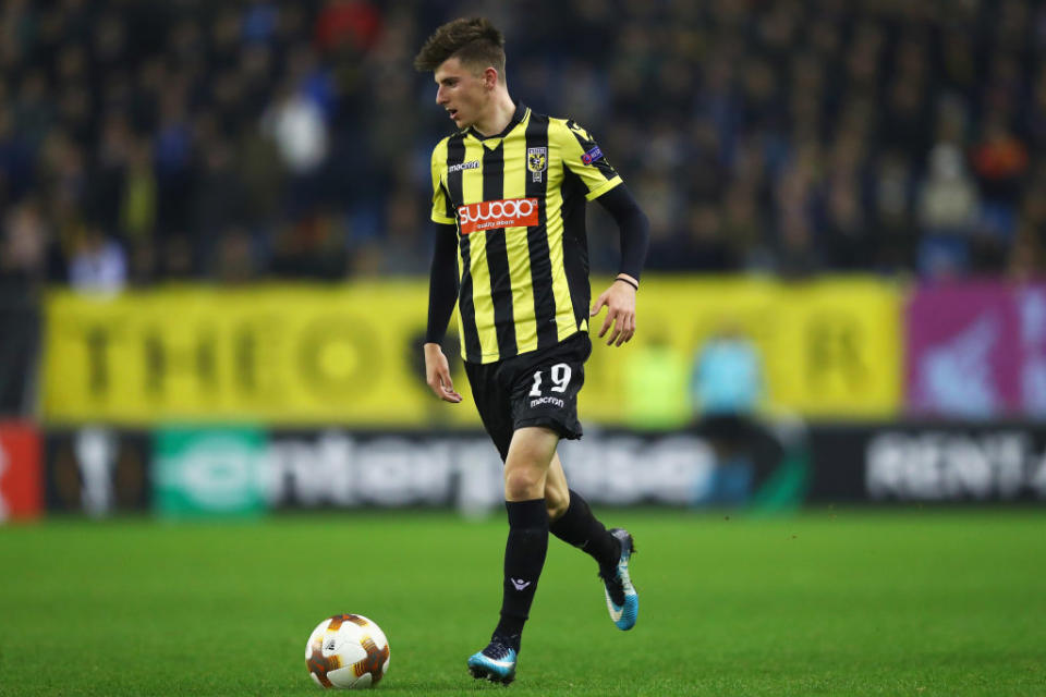 Mason Mount of Vitesse Arnhem in action during the UEFA Europa League group K match between Vitesse and OGC Nice at on December 7, 2017 in Arnhem, Netherlands