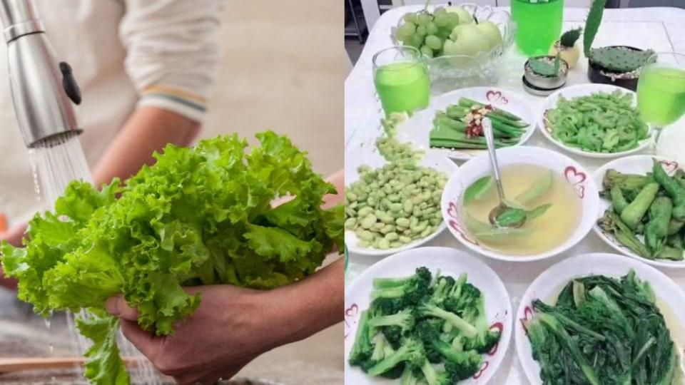 網友分享「清一色」菜餚。（圖／shutterstock達志影像、翻攝自臉書社團「爆廢公社公開版」）