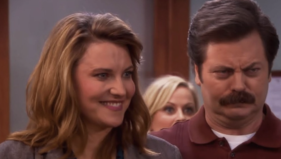 Diane and Ron in "Parks and Rec"
