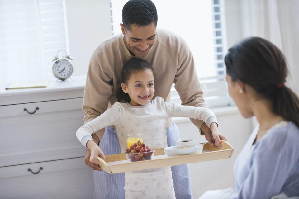 3) Make mom breakfast in bed.