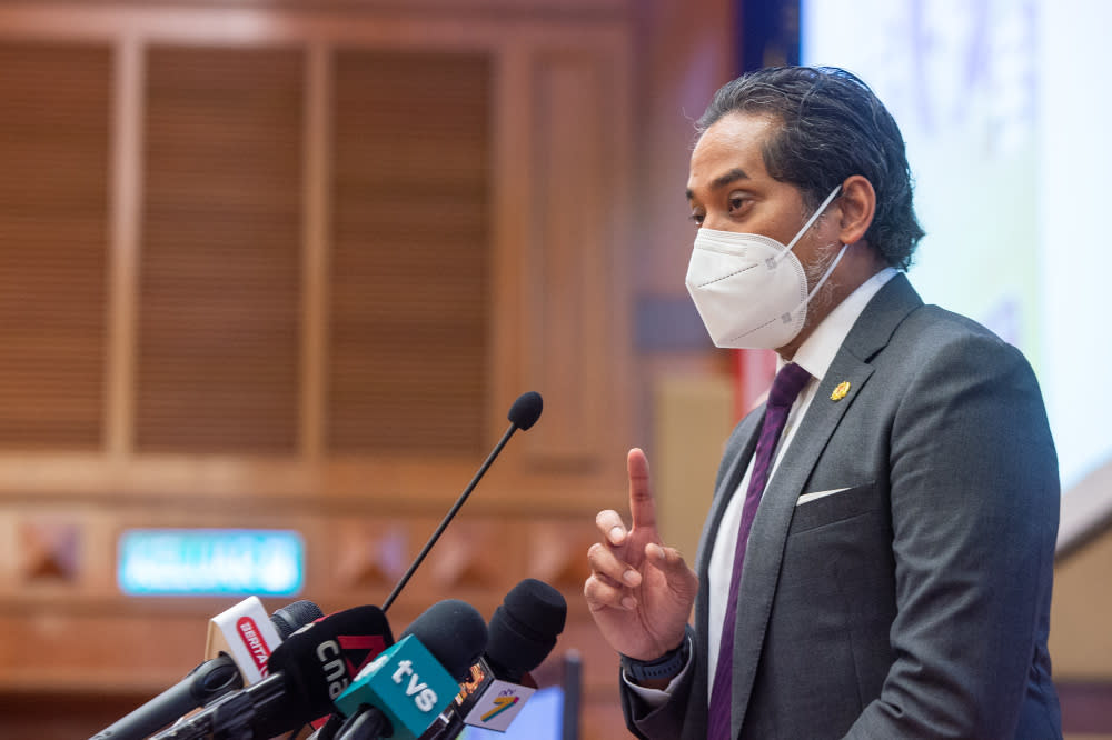 Health Minister Khairy Jamaluddin said the states involved in the operation are Johor, Kelantan, Kedah, Pahang, Perak, Penang, and Sabah, where an additional supply of vaccines, medical equipment and assets, and healthcare officers will be directed to these areas. — Picture by Shafwan Zaidon