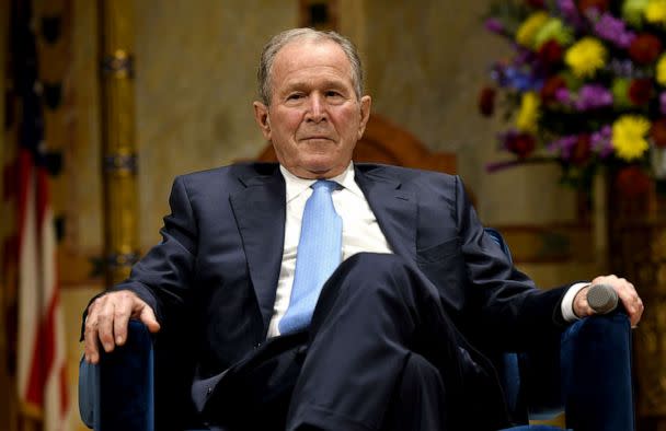 PHOTO: Former President George W. Bush participates in The Temple Emanu-El Streicker Center Presents: Two Presidents, One Extraordinary Evening at Temple Emanu-El, Nov. 10, 2022 in New York City. (Michael Kovac/Getty Images, FILE)