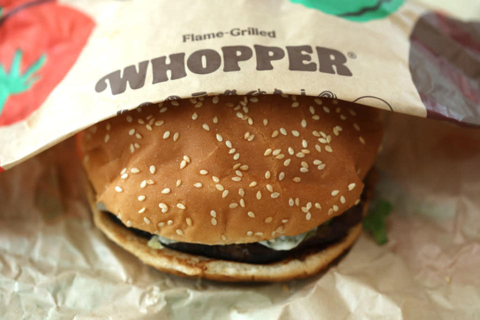 A Burger King Whopper burger