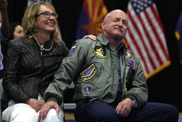 <p>Kevin Dietsch/Getty</p> Former Rep. Gabby Giffords and Sen. Mark Kelly at a November 2022 political event