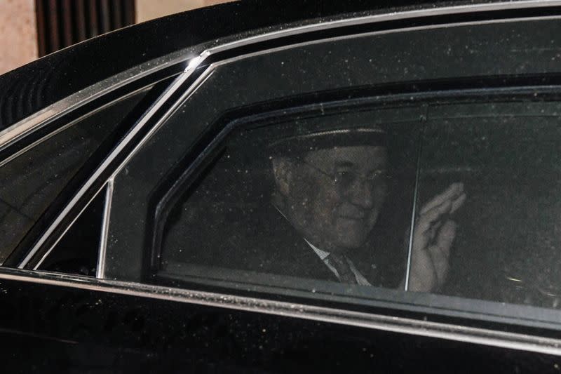 FILE PHOTO: North Rhine-Westphalia's State Premier and head of Germany's conservative Christian Democratic Union (CDU) party Armin Laschet waves from a vehicle as he leaves after a board meeting at the CDU headquarters in Berlin