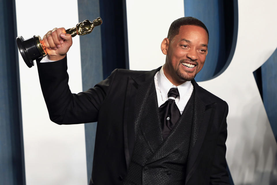 Will Smith is in high spirits at the 2022 Vanity Fair Oscar Party, just hours after hitting Chris Rock