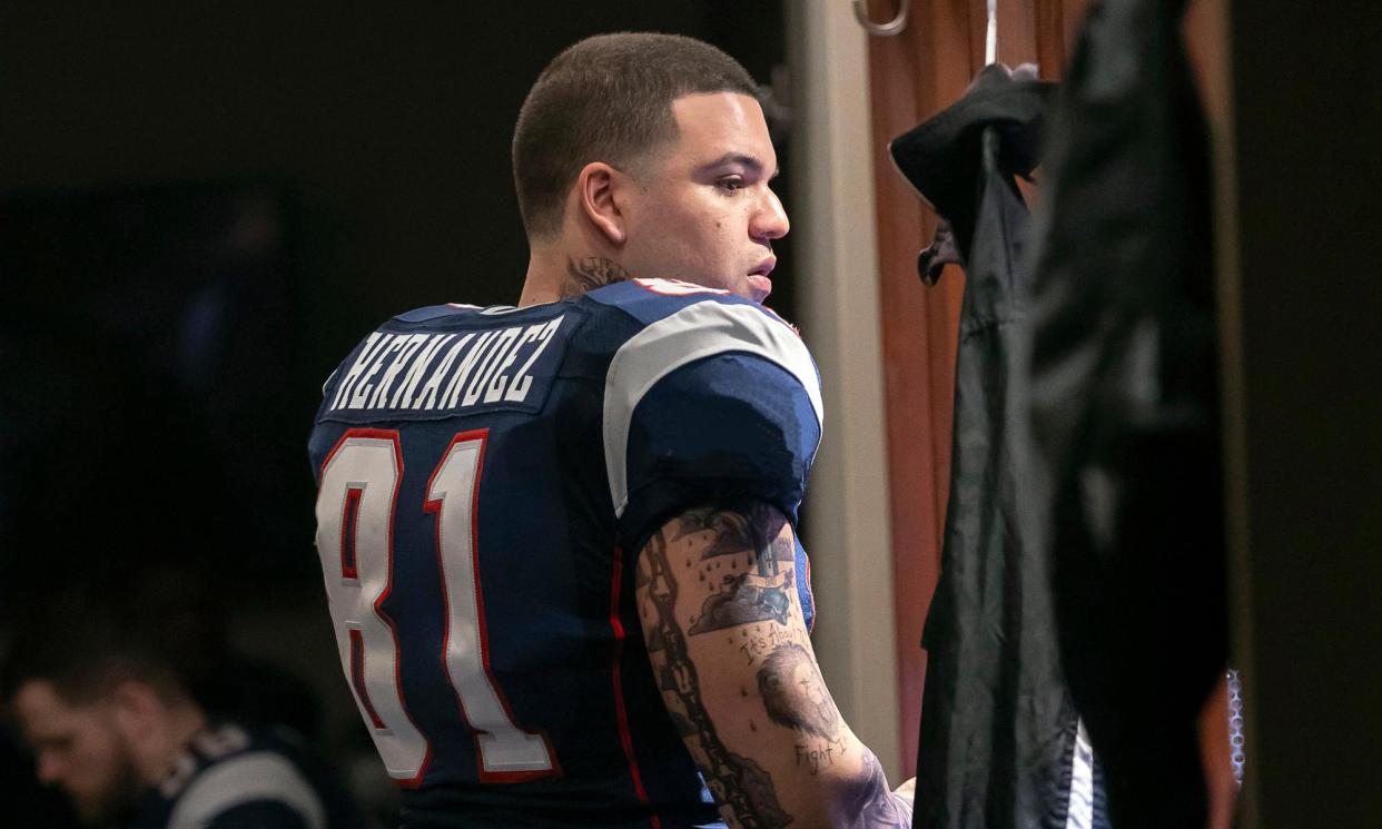 <span>Josh Andrés Rivera as Aaron Hernandez.</span><span>Photograph: FX</span>