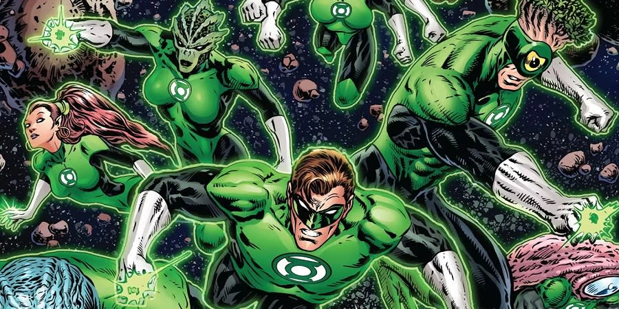 Green Lantern corps in action