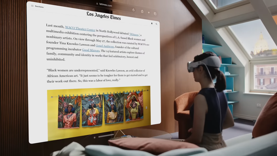 Safari inside Apple Vision Pro