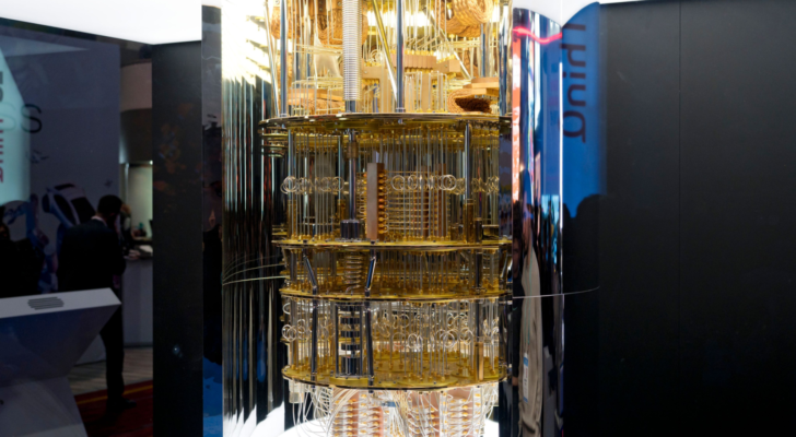 IBM Q System One Quantum Computer at the Consumer Electronic Show CES 2020. Quantum computing stocks.