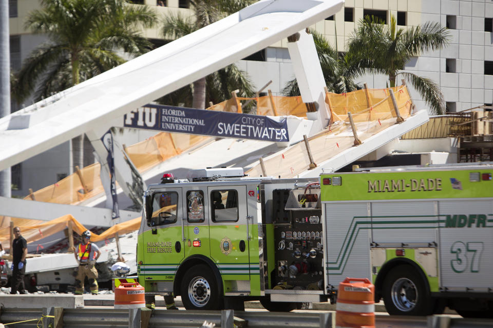 Bridge collapses at Florida International University in Miami