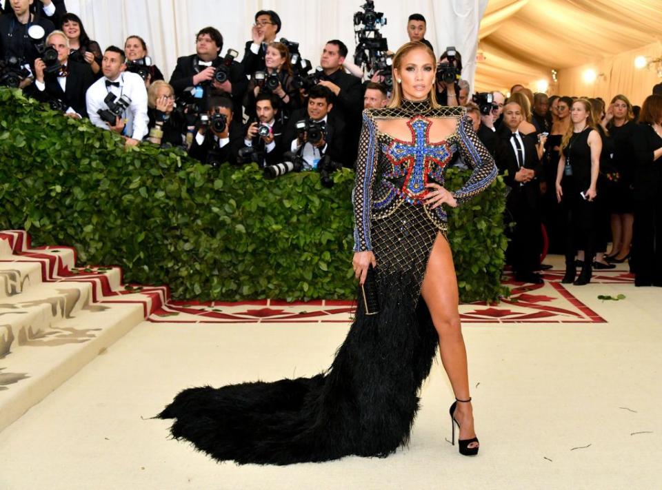 <p>The following year, Lopez's gem-encrusted Balmain gown was arguably one of the best looks at the 2018 Met Gala. </p>