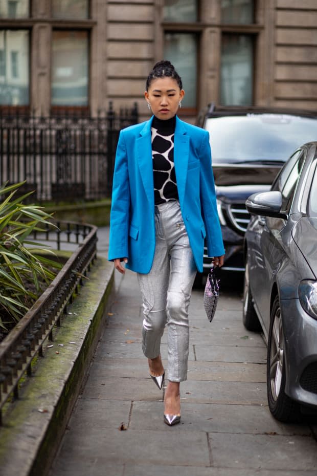 <p>On the street at London Fashion Week Fall 2020. </p>