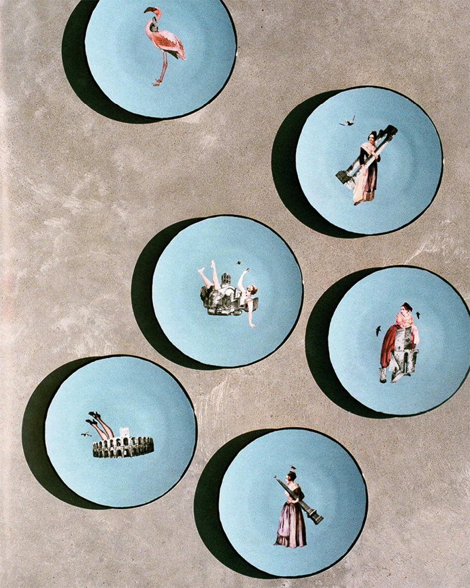 Assiettes illustrées par Roxane Lagache vendues chez Moustique