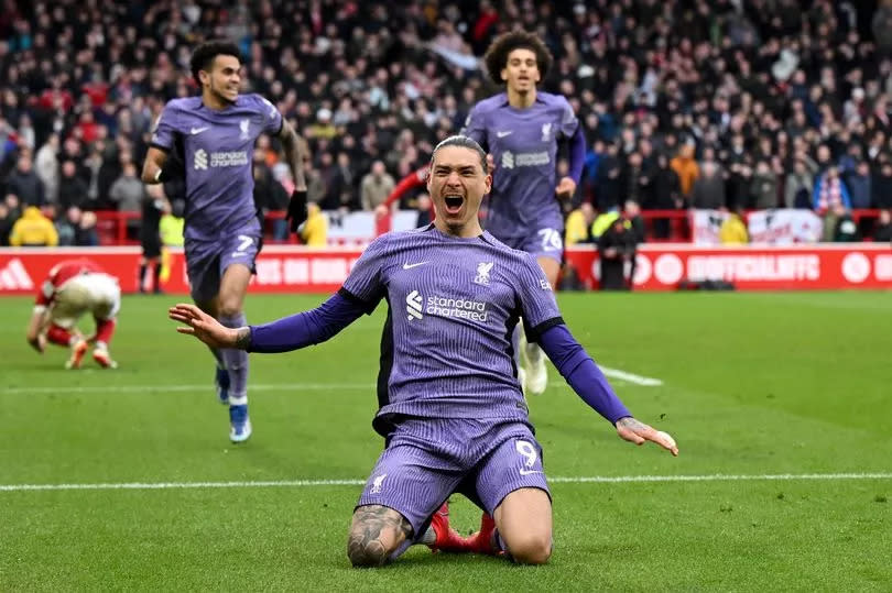 Darwin Nunez of Liverpool celebrates