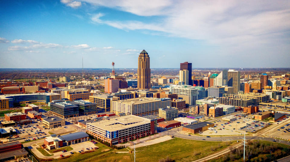 Aerial view of downtown Des Moines from the southwest #1