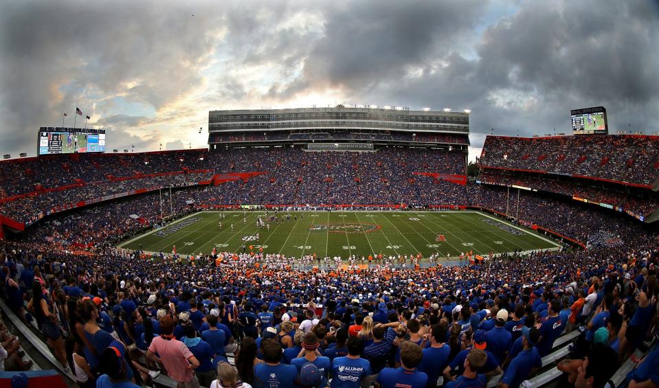 Ben Hill Griffin Stadium won't host LSU-Florida on Saturday (Getty). 