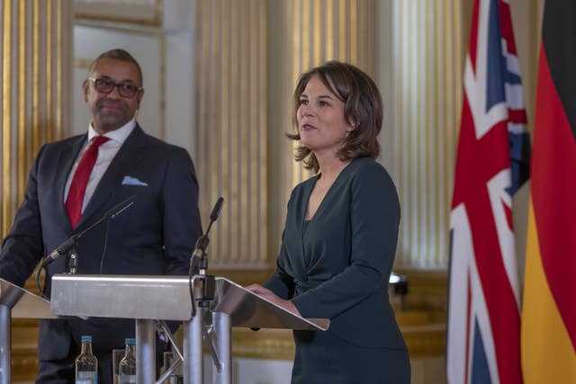 James Cleverly with German foreign minister Annalena Baerbock 