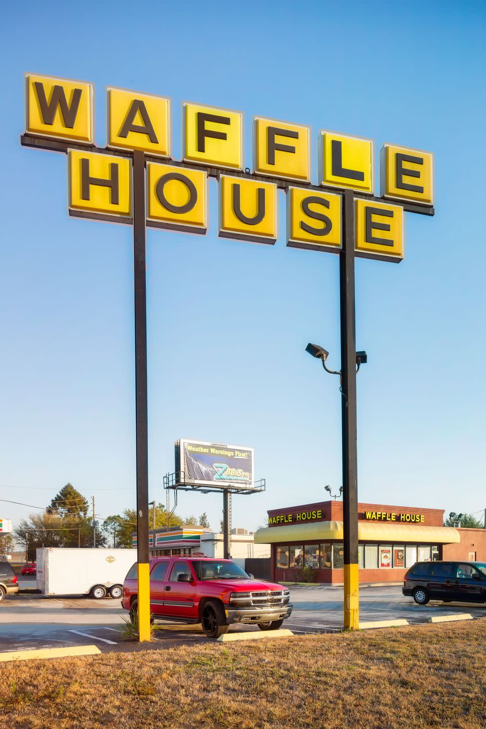 <p>If you can't go a day without eggs, bacon, and grits, Waffle House is <a href="https://www.wafflehouse.com/faq/" rel="nofollow noopener" target="_blank" data-ylk="slk:open;elm:context_link;itc:0;sec:content-canvas" class="link ">open</a> 24 hours a day, 365 days a year — yep, even Christmas Day.</p>