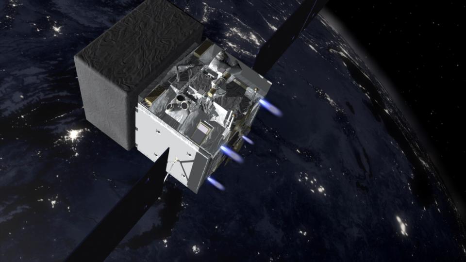 fermi satellite space debris junk collision avoidance maneuver burning propellant nasa svs gsfc