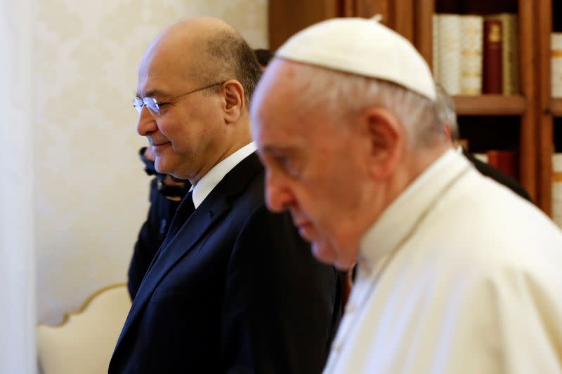 Pope Francis meets Iraqi President Barham Salih at the Vatican