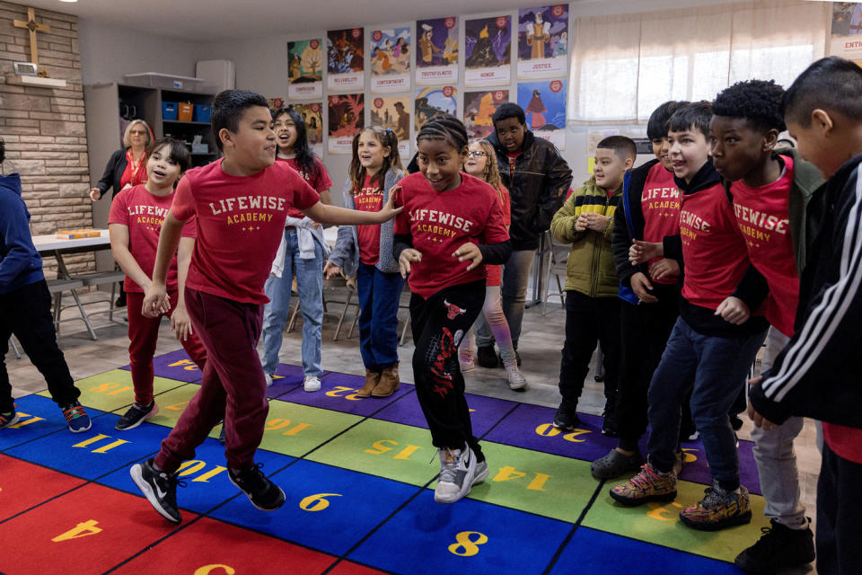 Etna Road Elementary School Students at LifeWise Academy. (Maddie McGarvey for NBC News)