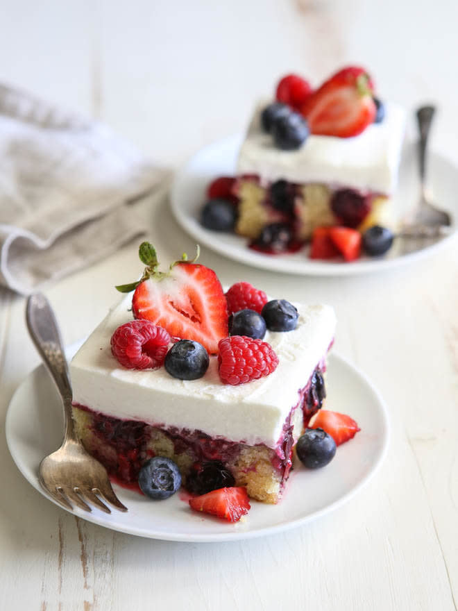 <strong>Get the <a href="https://www.completelydelicious.com/berry-poke-cake-scratch/" target="_blank">Berry Poke Cake</a> recipe from Completely Delicious</strong>