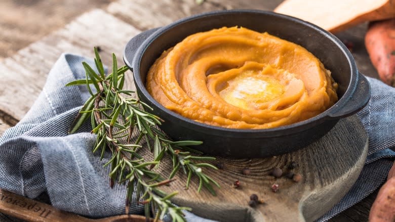 Buttery mashed sweet potatoes