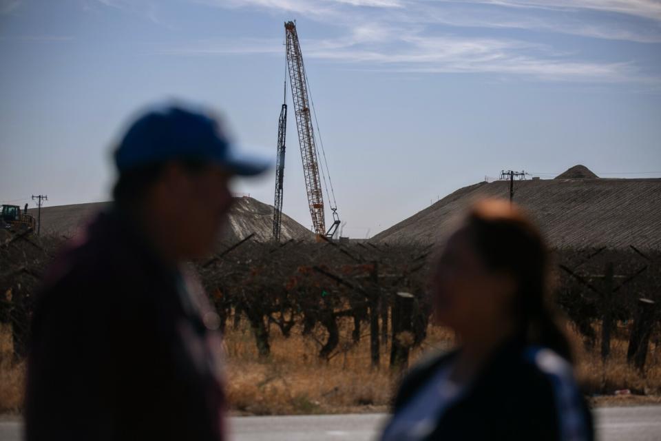 The Diaz family's retirement home is surrounded by a noisy bullet train construction in Selma.