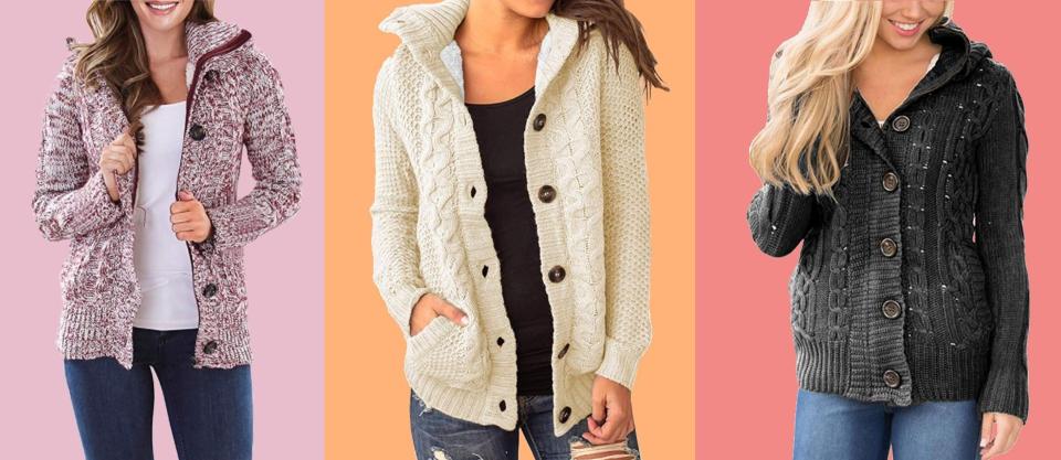 Sidefeel women's hooded knit cardigan. (Photo: Amazon)