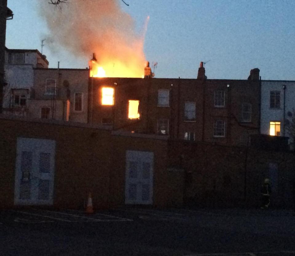 Huge blaze: Flames ripped through a terraced house (Chantal Da Silva)