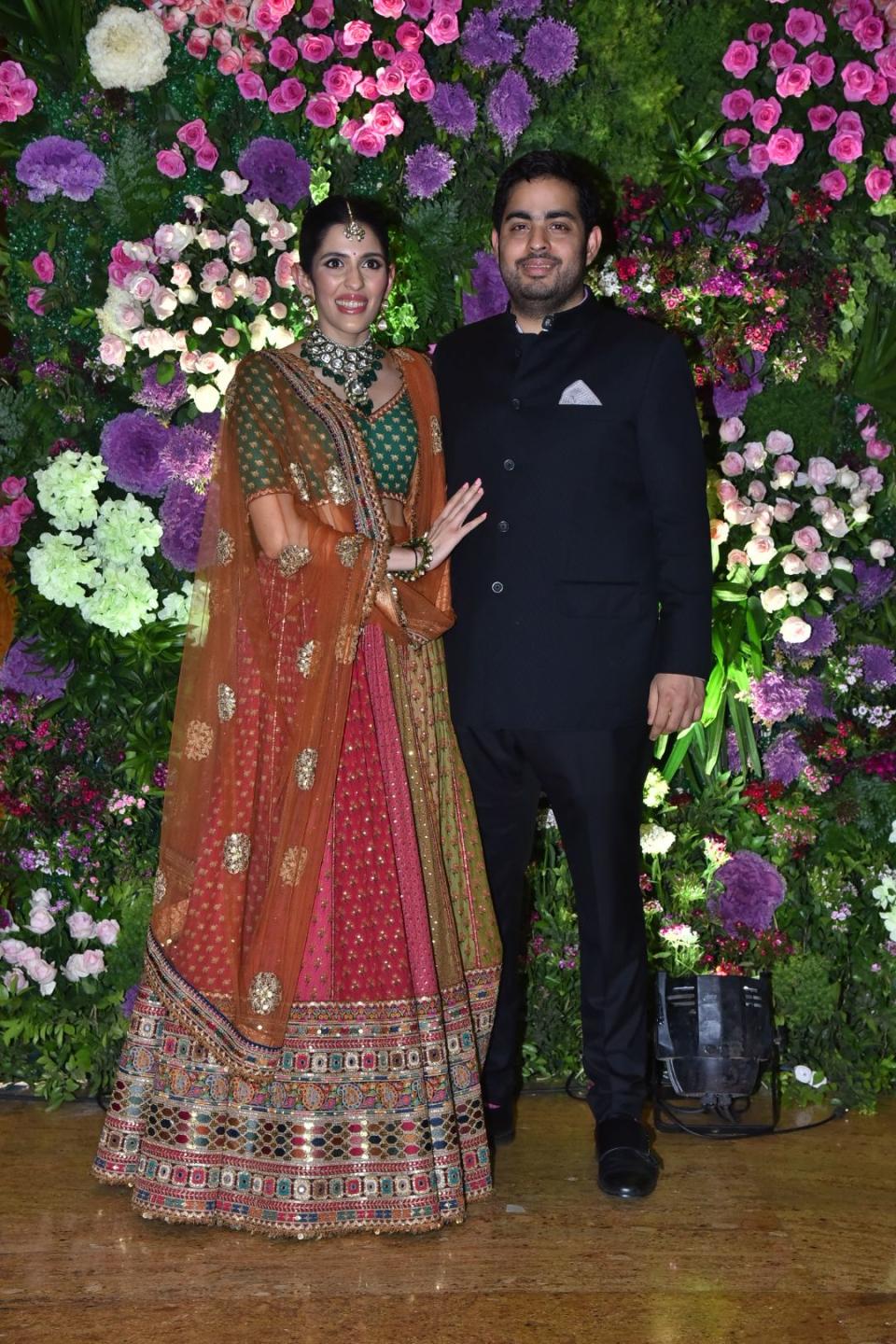 Akash Ambani with wife Shloka Mehta.