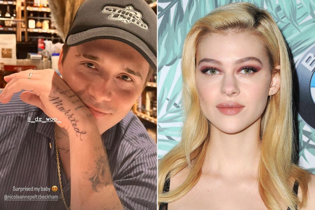 Brooklyn Beckham Gets 'Married' Tattoo for wife Nicola Peltz: 'Surprised My Baby'