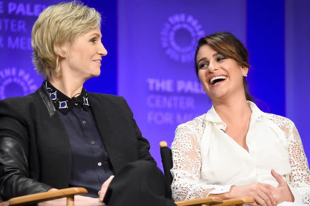 Jane Lynch (left) and Lea Michele in 2015. (Photo: Frazer Harrison via Getty Images)