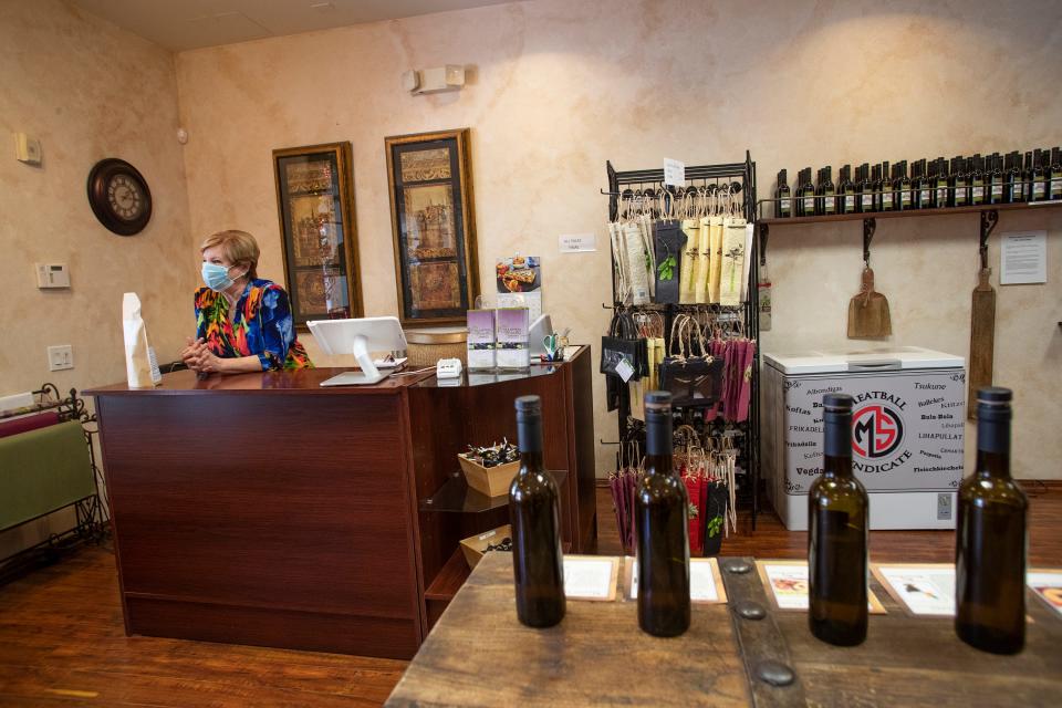 Deborah Degen, owner of La Quinta Olive Oil Company has opened her store in Old Town La Quinta to foot traffic. 