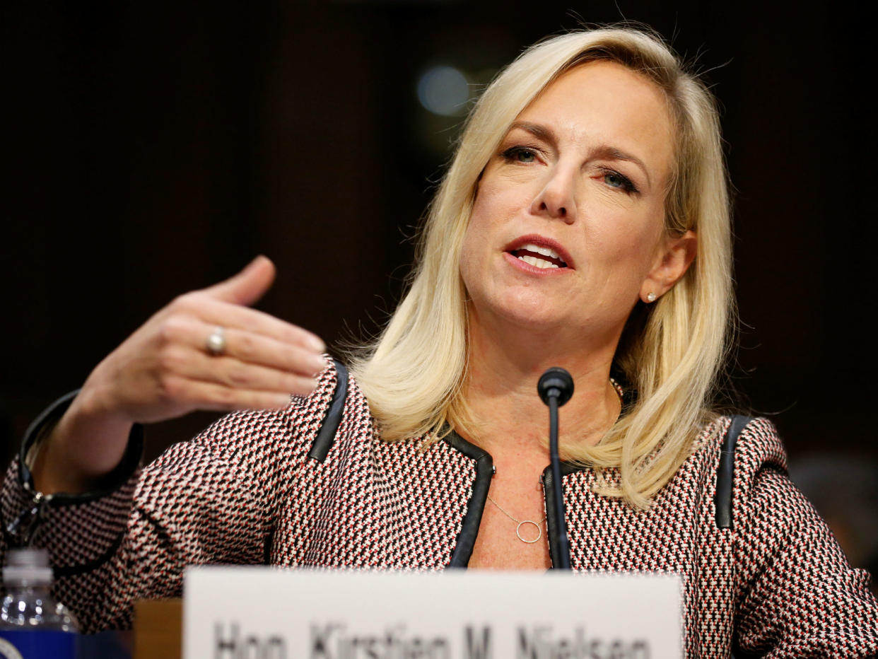 Secretary of Homeland Security Kirstjen Nielsen announced the administration would extend protections for Syrians: REUTERS/Joshua Roberts