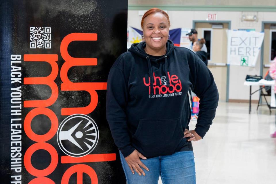 Lorreen Pryor, president of the Black Youth Leadership Project, stands during an open house at Monterey Trail High School on Jan. 11 in Elk Grove.