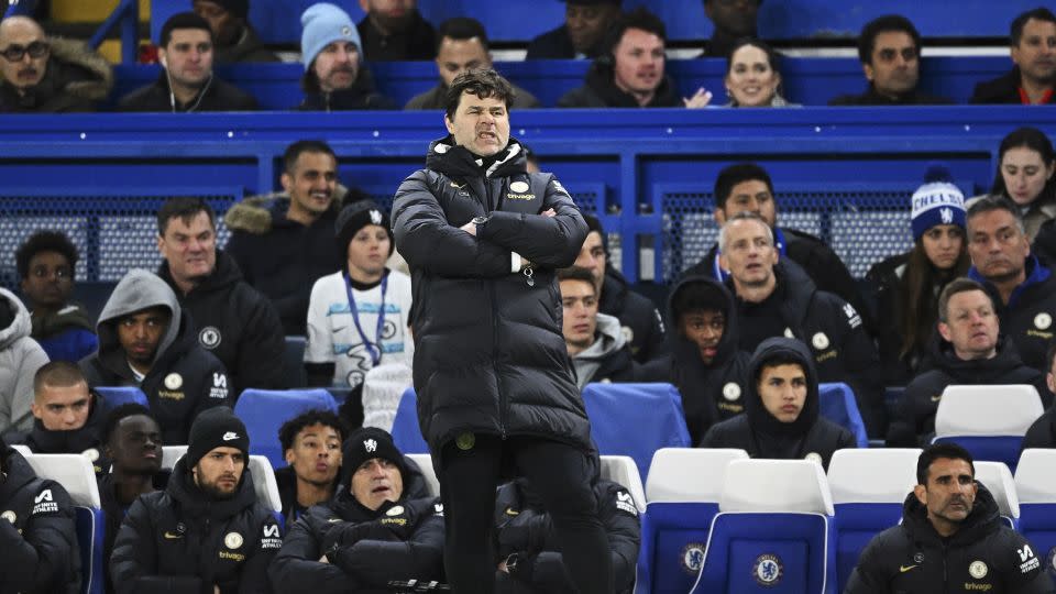 Pochettino looks on during Chelsea's 6-0 win. - Justin Setterfield/Getty Images