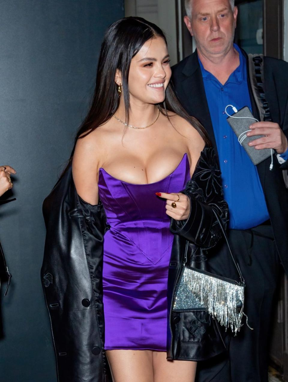 NEW YORK, NEW YORK - SEPTEMBER 13: Singer/actress Selena Gomez is seen leaving VMAs After Party Hosted by Diddy on September 13, 2023 in New York City. (Photo by Gilbert Carrasquillo/GC Images)