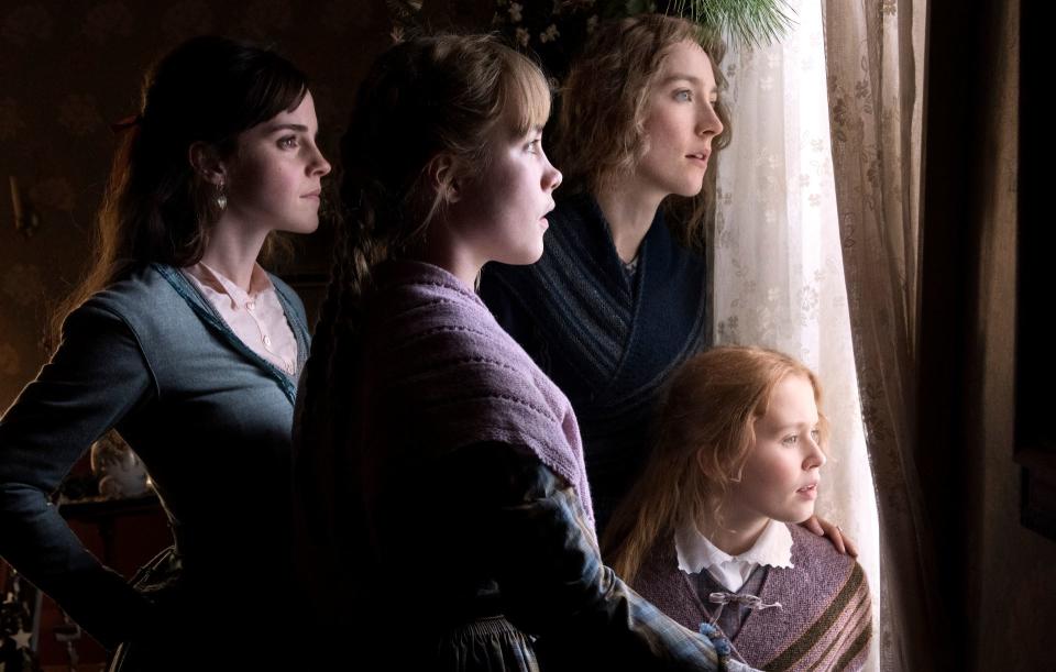 (L-R) Emma Watson, Florence Pugh, Saoirse Ronan, and Eliza Scanlen as the March sisters.