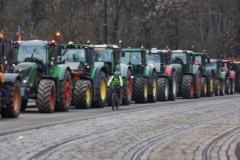 Farmers protest in Prague