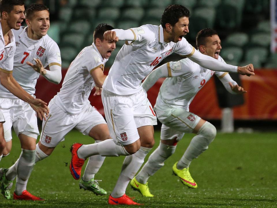 Marko Grujic celebrates with SerbiaGetty Images