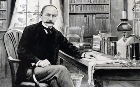 Thomas Hardy (1840-1928), in his study at Max Gate, Dorchester - Credit: Universal History Archive