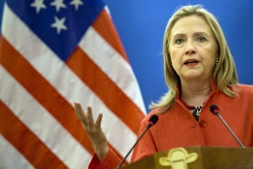 US Secretary of State Hillary Clinton speaks in a press conference with Vietnamese Foreign Minister Pham Binh Minh at the Government Guest House in Hanoi. Clinton met with Vietnam's top communist leaders Tuesday for talks aimed at boosting trade as the US seeks to shore up its stuttering economy with an Asia-focused export drive