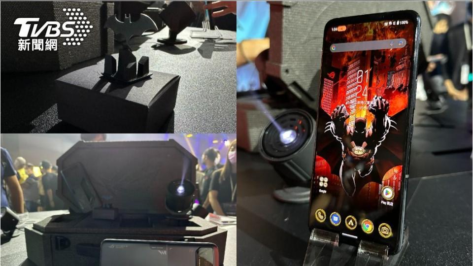 華碩同步宣布和華納兄弟消費品部合作推出ROG Phone 6 蝙蝠俠板。（圖／葉韋辰攝）