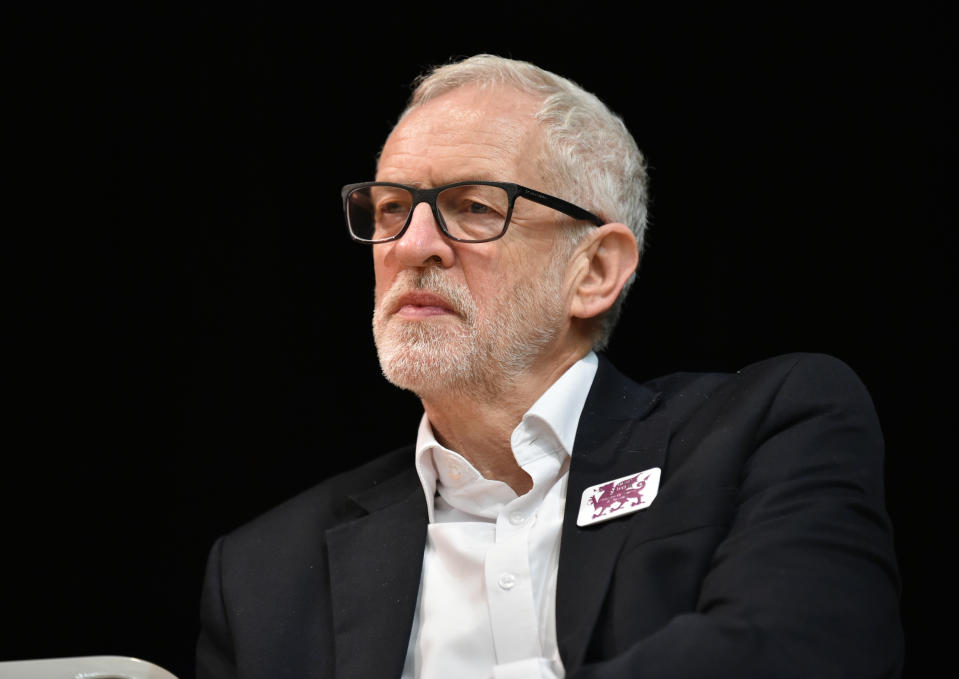 Labour Leader Jeremy Corbyn during a visit to Llanfairfechan Town Hall near Aberconwy, while on the General Election campaign trail in Wales.