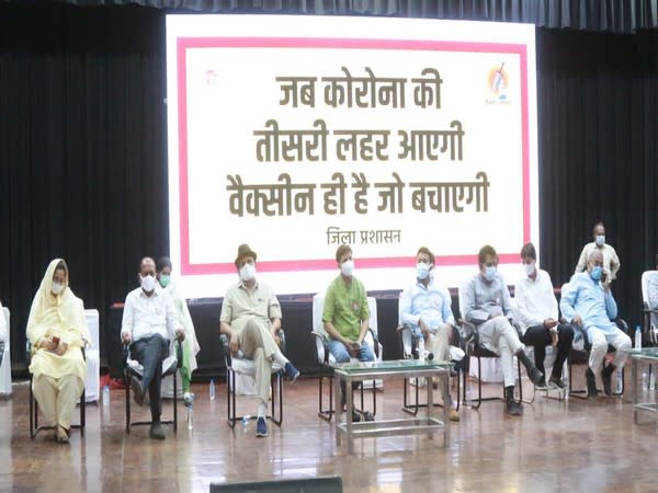 A visual from the meeting on Sunday regarding the Vaccination Maha Abhiyan (ANI).