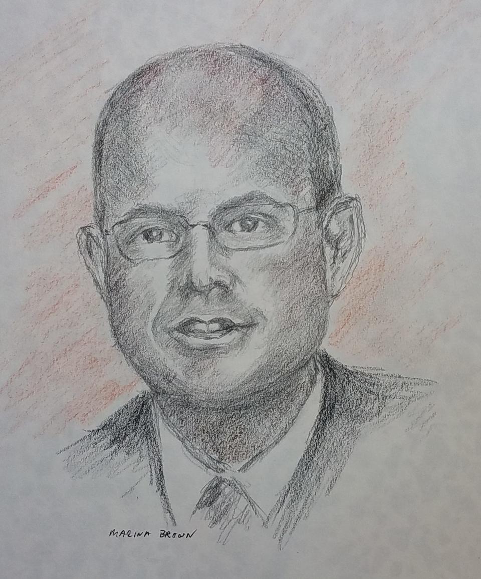 Judge Allen Winsor, depicted here in a courtroom sketch from an unrelated case.