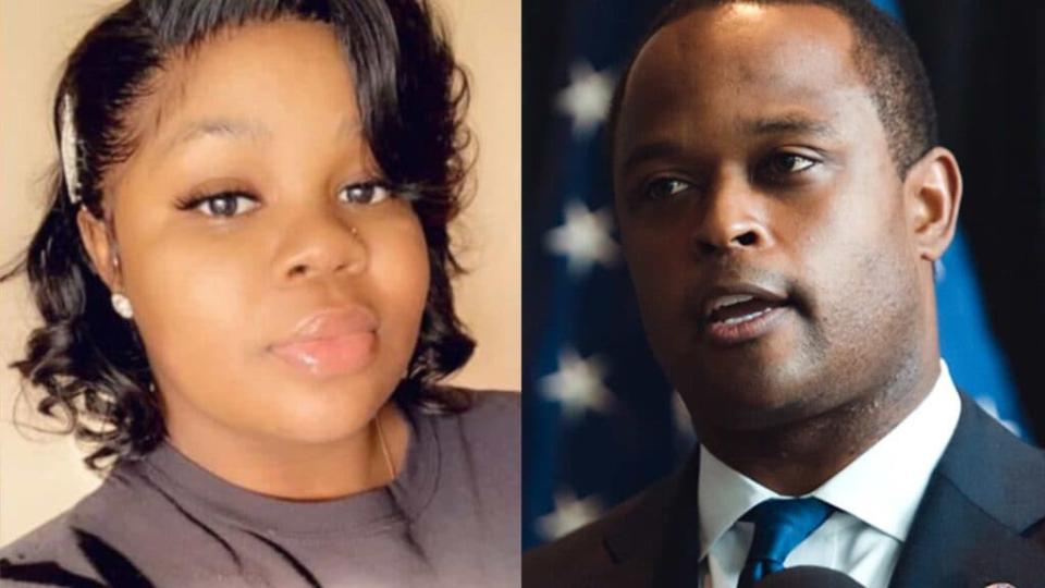 Breonna Taylor, left, Kentucky Attorney General Daniel Cameron, right. (Photo: Breonna Taylor’s family/Getty Images)