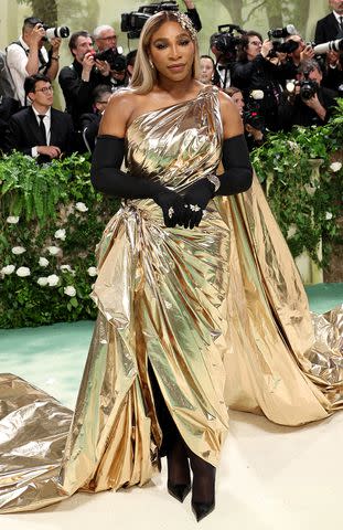 <p>Jamie McCarthy/Getty</p> Serena Williams at the 2024 Met Gala celebrating Sleeping Beauties: Reawakening Fashion at the Metropolitan Museum of Art in New York City on May 6, 2024.